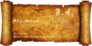 Miu Anina névjegykártya